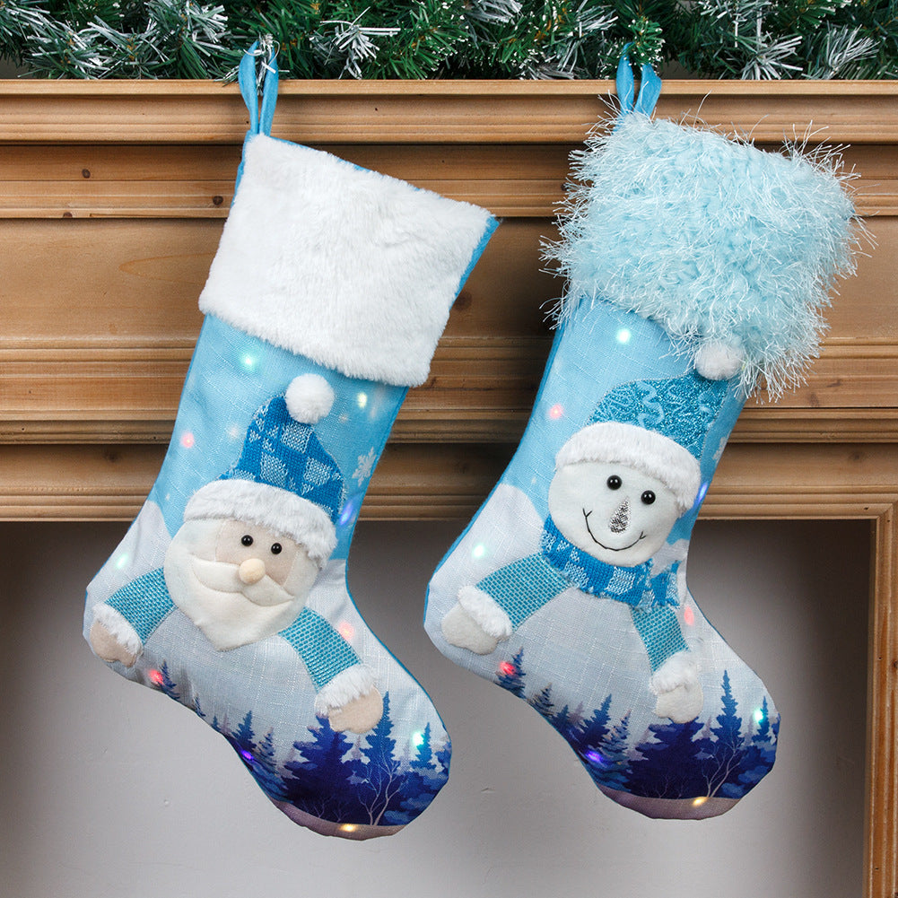 New Year Christmas Decor For Home Glowing Large Christmas Socks Gift Candy Bag With Lights Christmas Ornaments New Year Christmas Decor For Home Glowing Large Christmas Socks Gift Candy Bag With Lights Christmas Ornaments